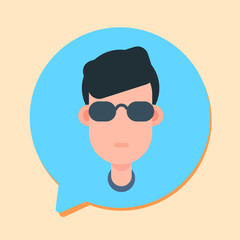 Poster - callcenter man support online operator, customer and technical service icon, chat concept, flat desi