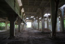 Large Abandoned Industrial Building Interior