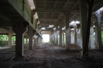 Sticker - Large abandoned industrial building interior