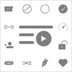 Poster - Play icon. Detailed set of minimalistic icons. Premium quality graphic design sign. One of the collection icons for websites, web design, mobile app