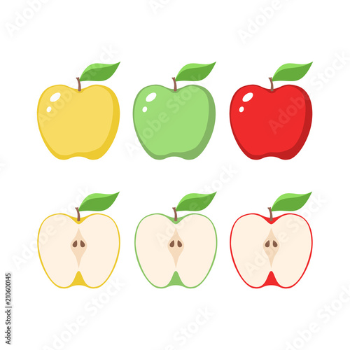 Yellow Green And Red Apples Clipart Cartoons Sliced Apple Buy This Stock Vector And Explore Similar Vectors At Adobe Stock Adobe Stock