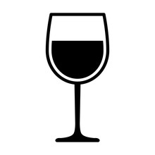 Wine Glass With Wine For Tasting Flat Vector Icon For Apps And Websites