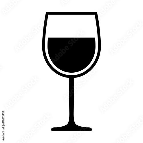 Fotografía Wine glass with wine for tasting flat vector icon for apps and websites