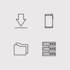 Data Analytics simple linear icons set. Outlined vector icons