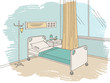 Hospital ward graphic color interior sketch illustration vector