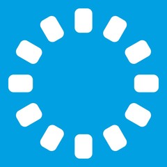 Poster - Sign download online icon white isolated on blue background vector illustration