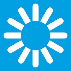 Poster - Sign download icon white isolated on blue background vector illustration