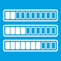 Poster - Sign horizontal columns download online icon white isolated on blue background vector illustration