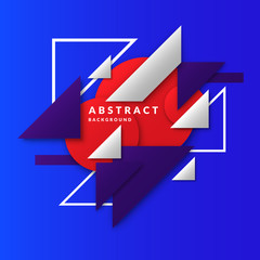 Poster - Modern collage of simple geometric shapes. Abstract composition and background for the poster.