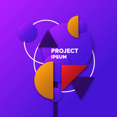 Poster - Modern collage of simple geometric shapes. Abstract composition and background for the poster.