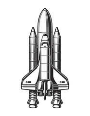 Canvas Print - Vintage space ship concept