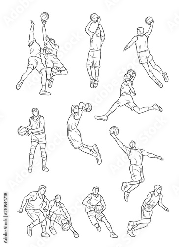 pics Basketball Sketch Art https stock adobe com images vector set of basketball players sketch and drawing 210634718 start checkout 1 content id 210634718