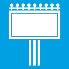 Poster - Board for statistics icon white isolated on blue background vector illustration