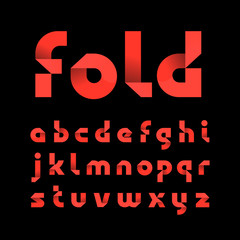 Poster - Paper font. Vector alphabet with fold effect letters.