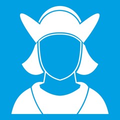 Poster - Male avatar icon white isolated on blue background vector illustration