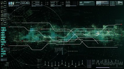 Poster - Futuristic motion element user interface information technology virtual head up display for background computer desktop screen display