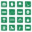© ylivdesign - Hockey icons set in grunge style green isolated vector illustration