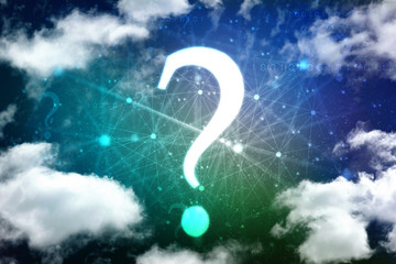 Poster - 2d rendering question mark concept
