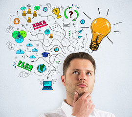 Aufkleber - Idea and finance concept