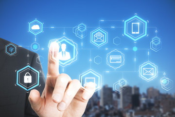 Poster - Finance, blockchain and technology concept