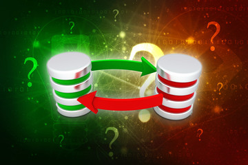 Poster - 3d rendering Database storage data base
