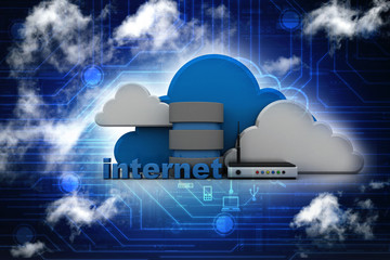Poster - 3d rendering Network and internet communication concept
