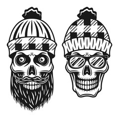 Wall Mural - Lumberjack skulls two style vector illustration