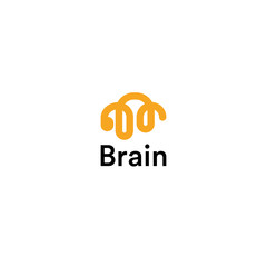 Aufkleber - Brain Linear Logo Silhouette. Vector Design Template. Think Idea Concept. Brainstorm, Thinking brain Logotype. Lightbulb spiral icon Logo on white background.