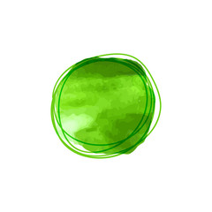 Wall Mural - Vector Green Watercolor Spot and Scribble Circle Around, Eco Frame Template.