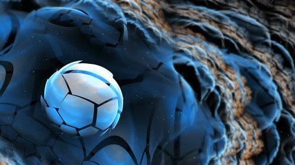 Poster - abstract colorful loopable fractal background with ball
