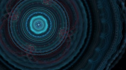 Poster - abstract colorful loopable fractal background in blue