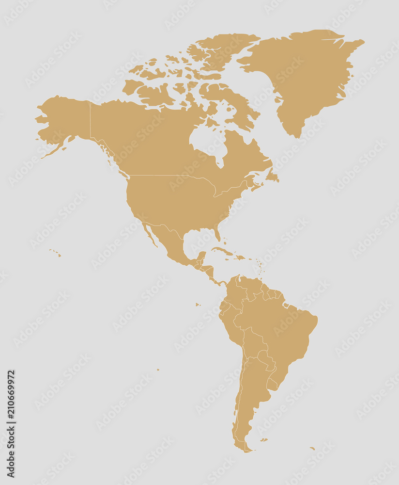 Political blank America Map vector illustration. Editable and clearly ...