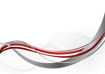 Poster - red and gray abstract wave background. vector illustration