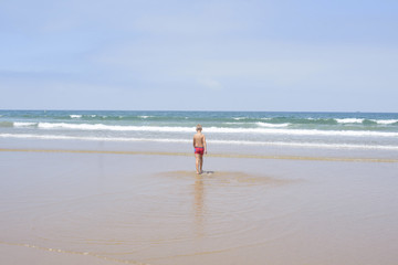 boy playing on the beach in Morocco