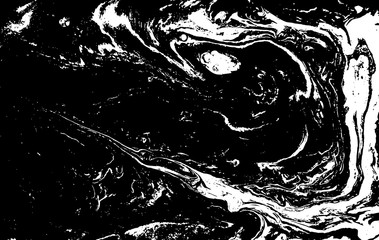 Poster - Black and white liquid texture. Marbled illustration. Abstract vector background. Monochrome marble pattern.