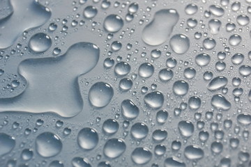 Canvas Print - water drops gray color texture background close-up.