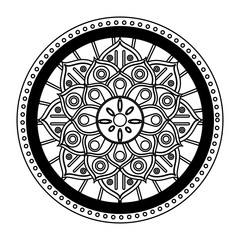 Poster - Mandala indian emblem vector illustration graphic design