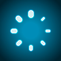 Poster - Simple loading symbol. Neon style. Light decoration icon. Bright