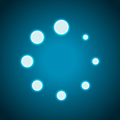 Poster - Simple loading symbol. Neon style. Light decoration icon. Bright