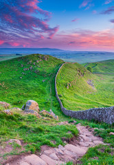 Hadrian's Wall Portrait at Twilight / Hadrian's Wall is a World Heritage Site in the beautiful Northumberland National Park. Popular with walkers along the Hadrian's Wall Path and Pennine Way