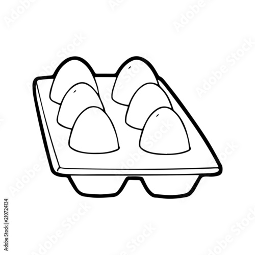 Egg tray cartoon illustration isolated on white background for children