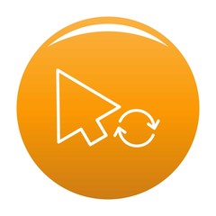 Poster - Arrow cursor loading icon. Simple illustration of arrow cursor loading vector icon for any design orange