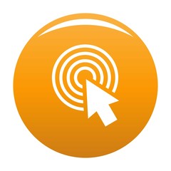 Poster - Cursor click round icon. Simple illustration of cursor click round vector icon for any design orange