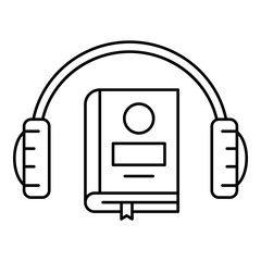 Poster - Book listen icon. Outline illustration of book listen vector icon for web design isolated on white background