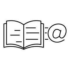 Poster - mail book icon. outline illustration of mail book vector icon for web design isolated on white backg