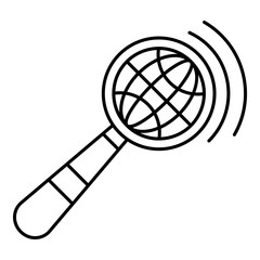 Poster - Magnified global glass icon. Outline illustration of magnified global glass vector icon for web design isolated on white background