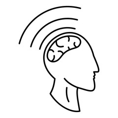 Poster - Brain storming icon. Outline illustration of brain storming vector icon for web design isolated on white background