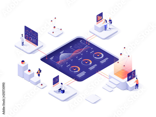 Fotografía People interacting with charts and analysing statistics