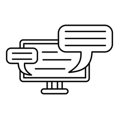 Poster - Monitor chat icon. Outline illustration of monitor chat vector icon for web design isolated on white background