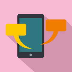 Poster - Smartphone chat icon. Flat illustration of smartphone chat vector icon for web design